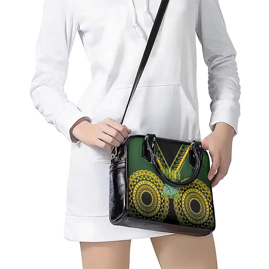 Avaiki Cook Islands Rugby Shoulder Handbag Kuki Airani Tatau Black LT14 - Polynesian Pride