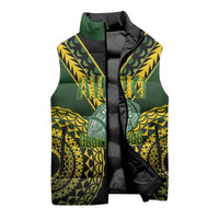 Custom Avaiki Cook Islands Rugby Sleeveless Puffer Jacket Kuki Airani Tatau Black LT14 - Polynesian Pride