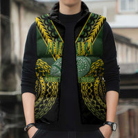 Custom Avaiki Cook Islands Rugby Sleeveless Puffer Jacket Kuki Airani Tatau Black LT14 - Polynesian Pride