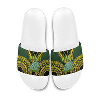 Avaiki Cook Islands Rugby Slide Sandals Kuki Airani Tatau Black LT14 Black - Polynesian Pride
