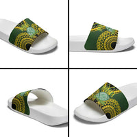 Avaiki Cook Islands Rugby Slide Sandals Kuki Airani Tatau Black LT14 - Polynesian Pride