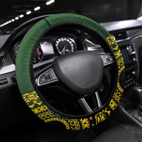 Avaiki Cook Islands Rugby Steering Wheel Cover Kuki Airani Tatau Black LT14 Universal Fit Black - Polynesian Pride