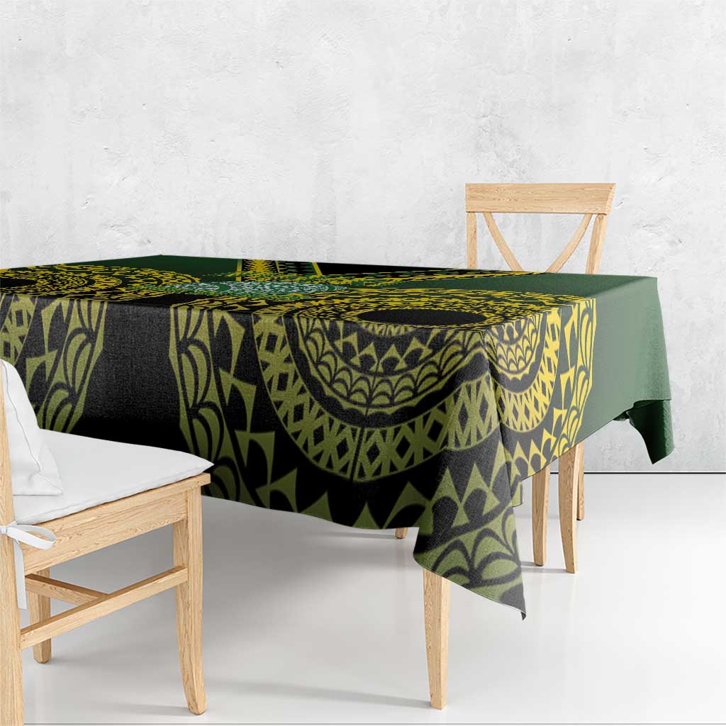 Avaiki Cook Islands Rugby Tablecloth Kuki Airani Tatau Black LT14 - Polynesian Pride