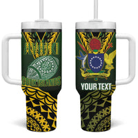 Custom Avaiki Cook Islands Rugby Tumbler With Handle Kuki Airani Tatau Black LT14 One Size: 40 oz Black - Polynesian Pride