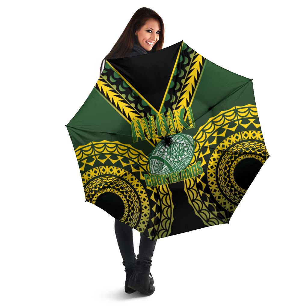 Avaiki Cook Islands Rugby Umbrella Kuki Airani Tatau Black LT14 - Polynesian Pride