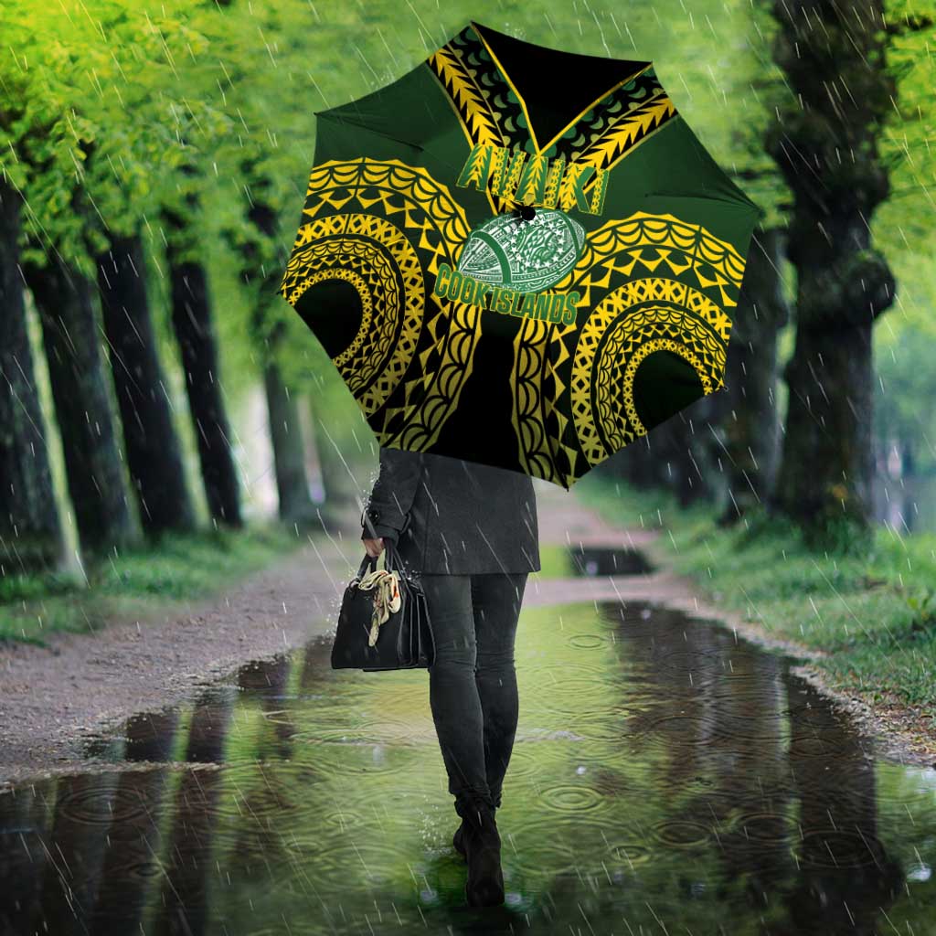 Avaiki Cook Islands Rugby Umbrella Kuki Airani Tatau Black LT14 - Polynesian Pride
