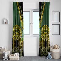 Avaiki Cook Islands Rugby Window Curtain Kuki Airani Tatau Black LT14 - Polynesian Pride
