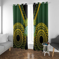 Avaiki Cook Islands Rugby Window Curtain Kuki Airani Tatau Black LT14 With Grommets Black - Polynesian Pride