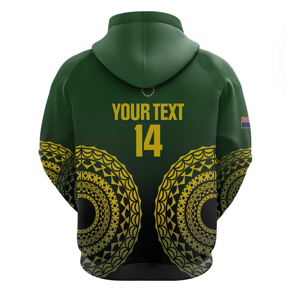 Custom Avaiki Cook Islands Rugby Zip Hoodie Kuki Airani Tatau Black LT14 - Polynesian Pride