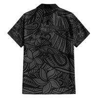 Polynesia Family Matching Short Sleeve Bodycon Dress and Hawaiian Shirt Polynesian Pattern Mix Plumeria Black LT14 - Polynesian Pride