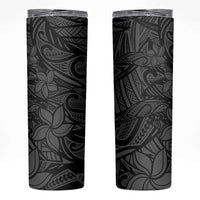 Polynesia Skinny Tumbler Polynesian Pattern Mix Plumeria Black