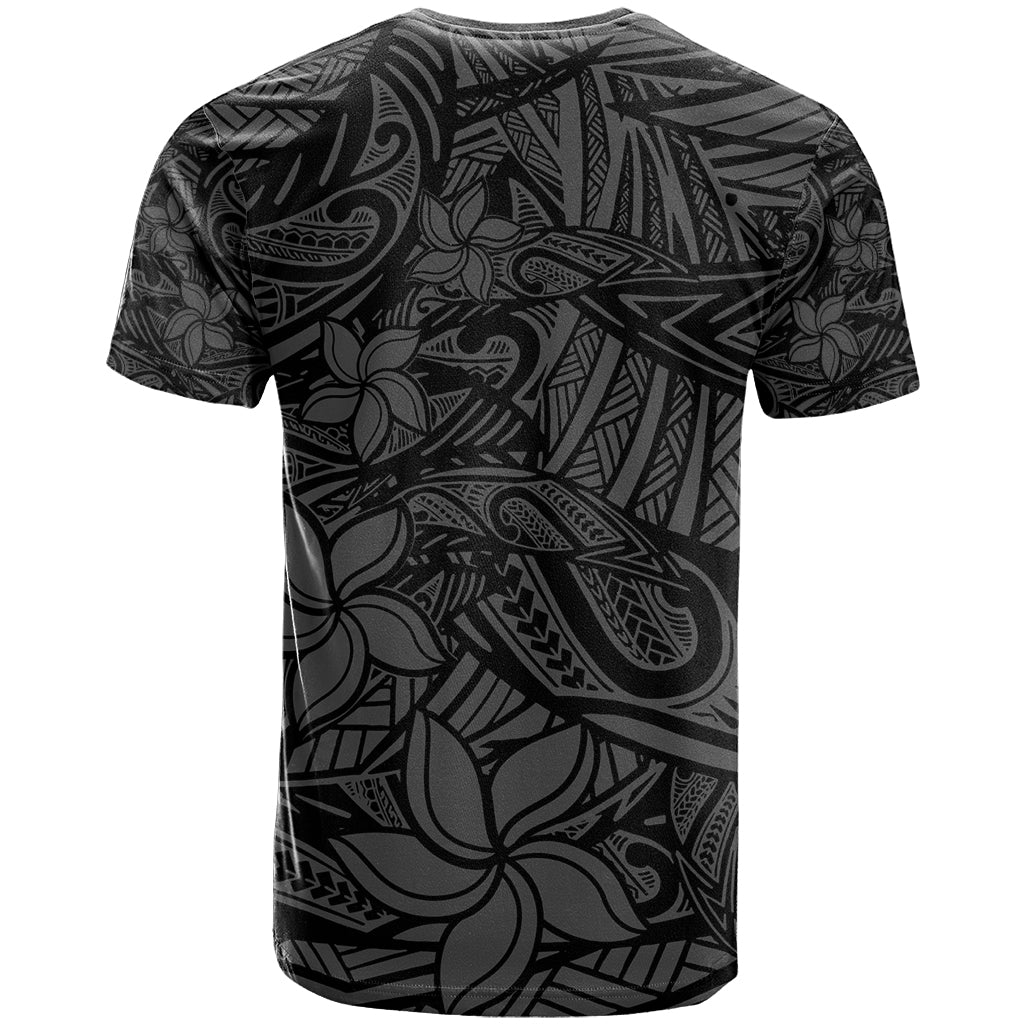 Polynesia T Shirt Polynesian Pattern Mix Plumeria Black LT14 - Polynesian Pride