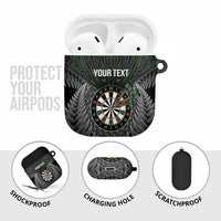 Personalised New Zealand Darts AirPods Case Dartboard Maori Fern Puhoro Art - Polynesian Pride