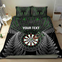 Personalised New Zealand Darts Bedding Set Dartboard Maori Fern Puhoro Art