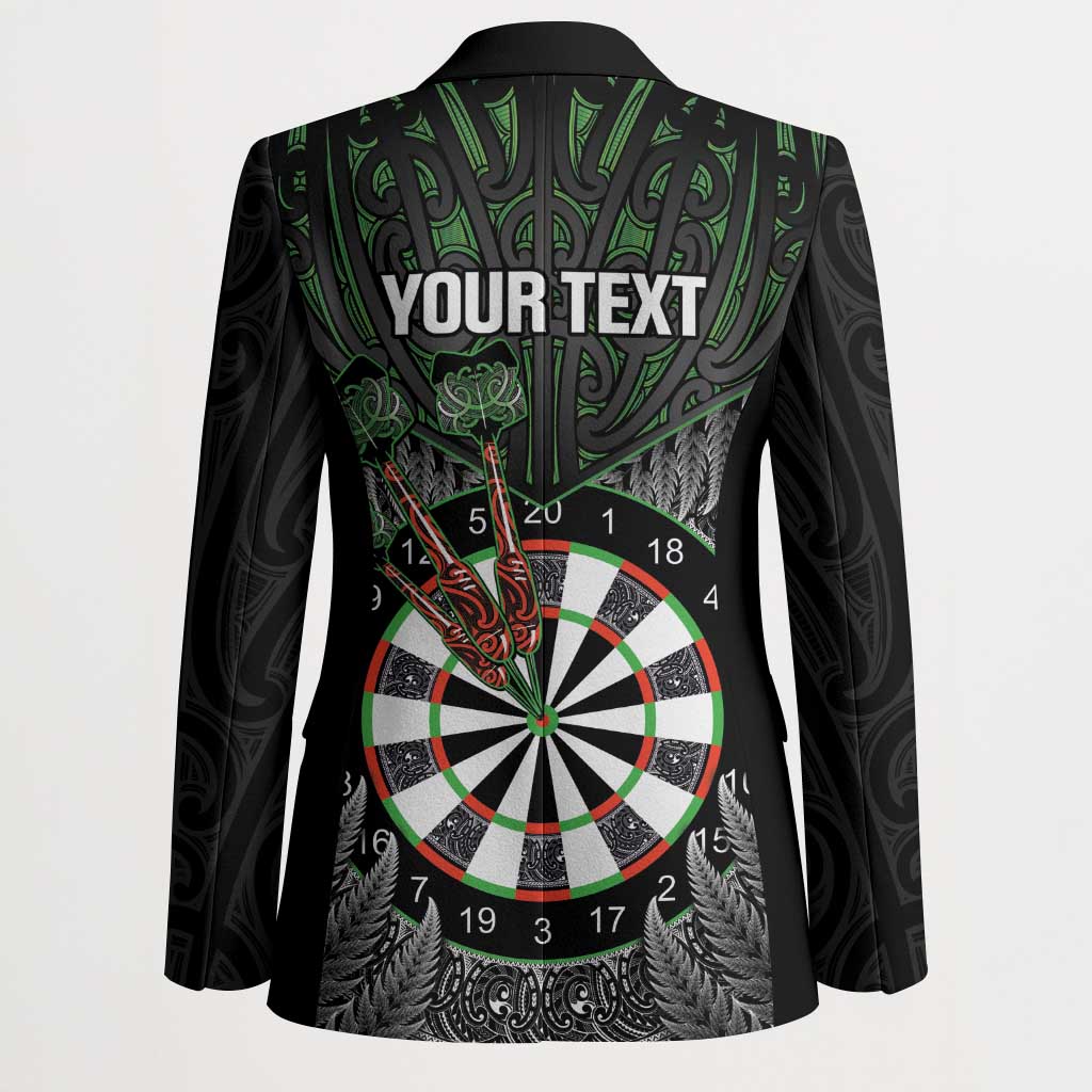 Personalised New Zealand Darts Blazer Dartboard Maori Fern Puhoro Art - Polynesian Pride