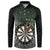 Personalised New Zealand Darts Button Sweatshirt Dartboard Maori Fern Puhoro Art