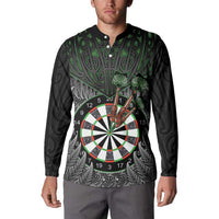 Personalised New Zealand Darts Button Sweatshirt Dartboard Maori Fern Puhoro Art