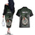 Personalised New Zealand Darts Couples Matching Off The Shoulder Long Sleeve Dress and Hawaiian Shirt Dartboard Maori Fern Puhoro Art