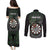 Personalised New Zealand Darts Couples Matching Puletasi and Long Sleeve Button Shirt Dartboard Maori Fern Puhoro Art