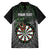 Personalised New Zealand Darts Family Matching Off The Shoulder Long Sleeve Dress and Hawaiian Shirt Dartboard Maori Fern Puhoro Art