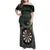 Personalised New Zealand Darts Family Matching Off Shoulder Maxi Dress and Hawaiian Shirt Dartboard Maori Fern Puhoro Art