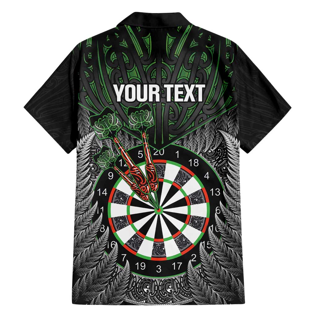Personalised New Zealand Darts Family Matching Summer Maxi Dress and Hawaiian Shirt Dartboard Maori Fern Puhoro Art