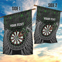Personalised New Zealand Darts Garden Flag Dartboard Maori Fern Puhoro Art