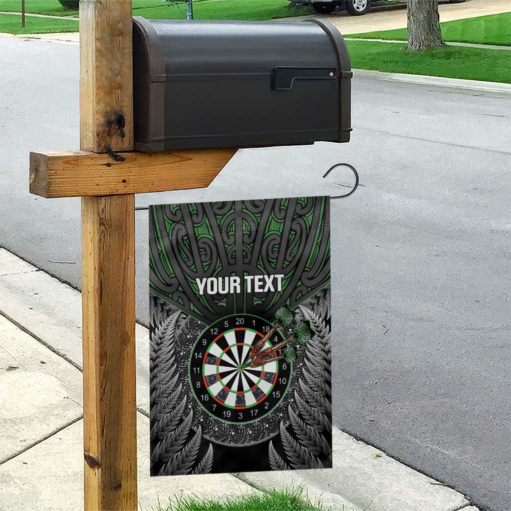 Personalised New Zealand Darts Garden Flag Dartboard Maori Fern Puhoro Art