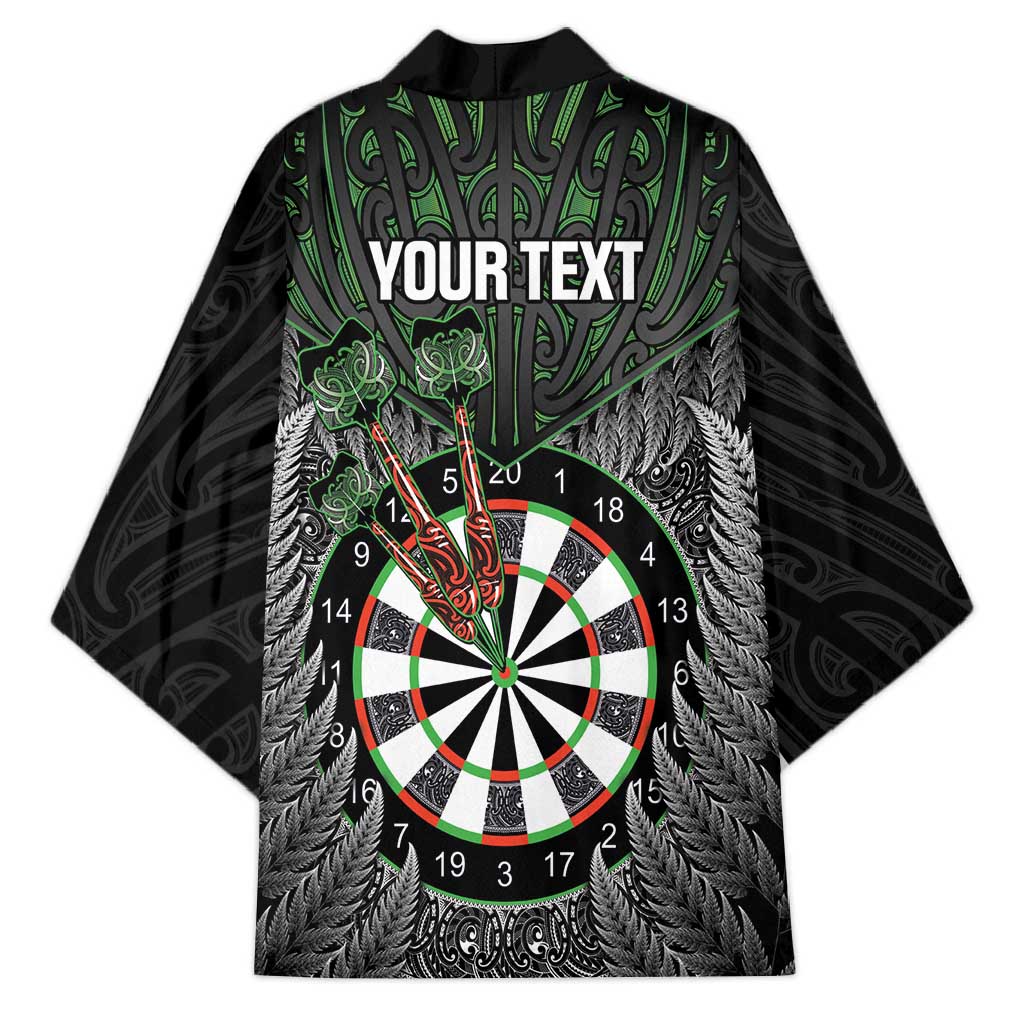 Personalised New Zealand Darts Kimono Dartboard Maori Fern Puhoro Art - Polynesian Pride