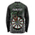 Personalised New Zealand Darts Long Sleeve Shirt Dartboard Maori Fern Puhoro Art