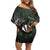 Personalised New Zealand Darts Off Shoulder Short Dress Dartboard Maori Fern Puhoro Art