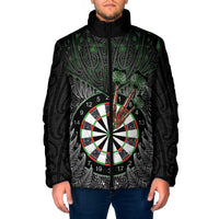 Personalised New Zealand Darts Padded Jacket Dartboard Maori Fern Puhoro Art - Polynesian Pride