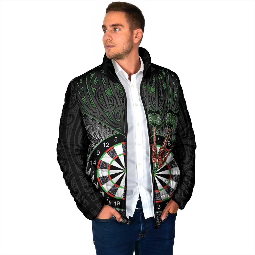 Personalised New Zealand Darts Padded Jacket Dartboard Maori Fern Puhoro Art - Polynesian Pride