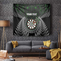 Personalised New Zealand Darts Tapestry Dartboard Maori Fern Puhoro Art
