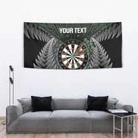 Personalised New Zealand Darts Tapestry Dartboard Maori Fern Puhoro Art