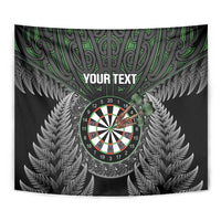 Personalised New Zealand Darts Tapestry Dartboard Maori Fern Puhoro Art