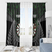 Personalised New Zealand Darts Window Curtain Dartboard Maori Fern Puhoro Art