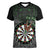 Personalised New Zealand Darts Women V-Neck T-Shirt Dartboard Maori Fern Puhoro Art