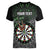 Personalised New Zealand Darts Women V-Neck T-Shirt Dartboard Maori Fern Puhoro Art