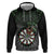 Personalised New Zealand Darts Zip Hoodie Dartboard Maori Fern Puhoro Art