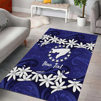 Personalised Cook Islands Pukapuka Area Rug Tiare Maori Polynesian Waves Tattoo