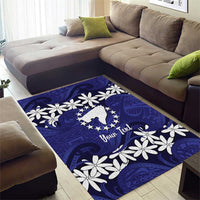 Personalised Cook Islands Pukapuka Area Rug Tiare Maori Polynesian Waves Tattoo