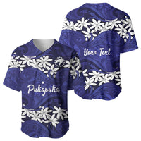 Personalised Cook Islands Pukapuka Baseball Jersey Tiare Maori Polynesian Waves Tattoo LT14 - Polynesian Pride