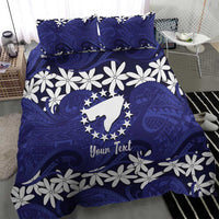 Personalised Cook Islands Pukapuka Bedding Set Tiare Maori Polynesian Waves Tattoo