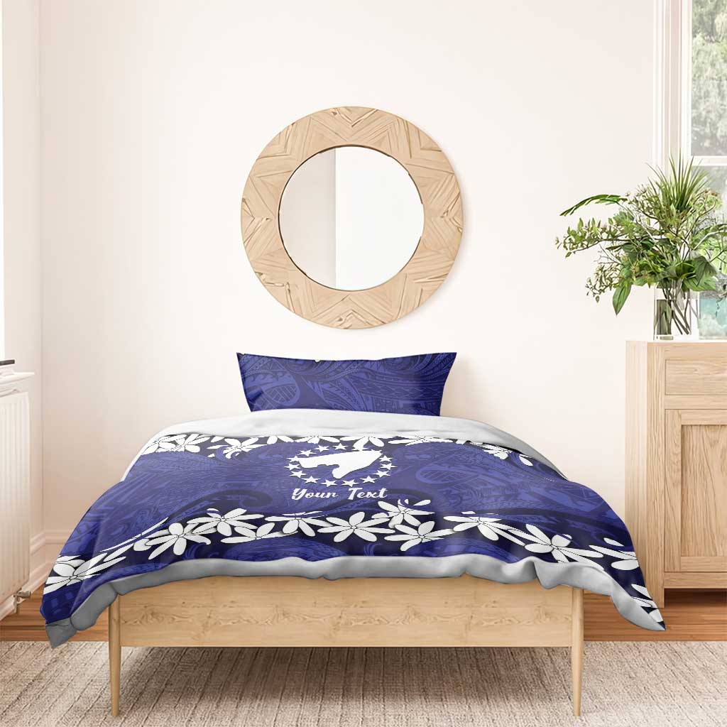 Personalised Cook Islands Pukapuka Bedding Set Tiare Maori Polynesian Waves Tattoo