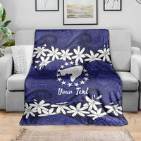 Personalised Cook Islands Pukapuka Blanket Tiare Maori Polynesian Waves Tattoo