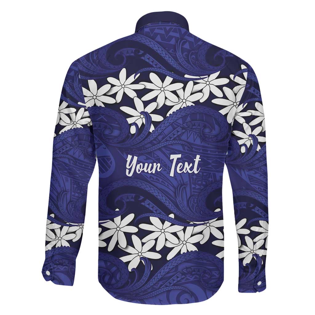 Personalised Cook Islands Pukapuka Family Matching Long Sleeve Bodycon Dress and Hawaiian Shirt Tiare Maori Polynesian Waves Tattoo