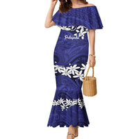 Personalised Cook Islands Pukapuka Family Matching Mermaid Dress and Hawaiian Shirt Tiare Maori Polynesian Waves Tattoo