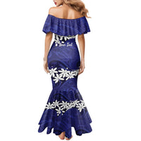 Personalised Cook Islands Pukapuka Family Matching Mermaid Dress and Hawaiian Shirt Tiare Maori Polynesian Waves Tattoo