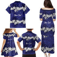 Personalised Cook Islands Pukapuka Family Matching Puletasi and Hawaiian Shirt Tiare Maori Polynesian Waves Tattoo